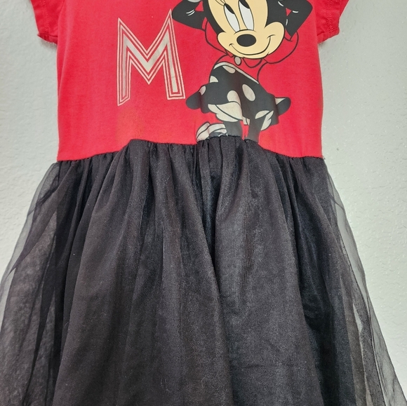 Disney Minnie Mouse Red & Black Tutu Hoodie Girls Dress Size 10 - Picture 2 of 5